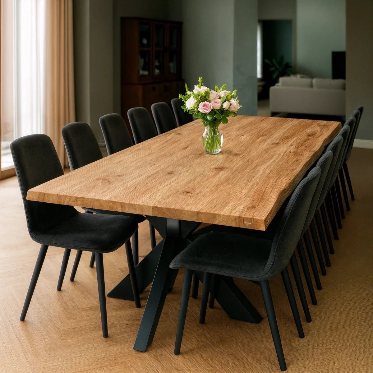 Blat de masa din stejar model rustic -14 persoane-280x100x4cm - Reelken