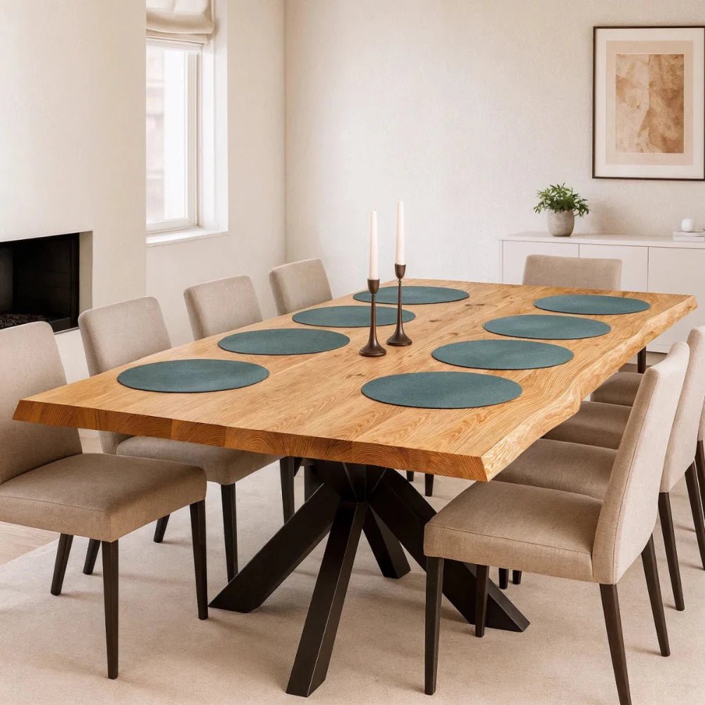 Blat de masa din stejar model rustic - 8 persoane -200x100x4cm - Reelken
