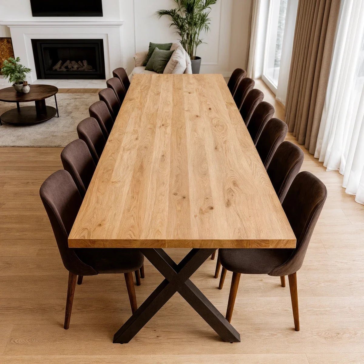 Blat masa din stejar model clasic - 14 persoane -300x100x4cm - Reelken