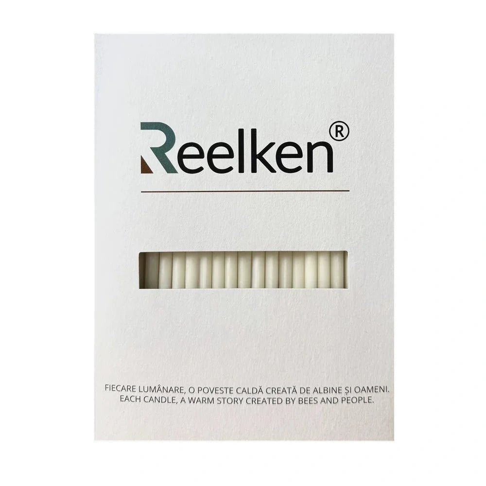 Lumanari decorative din ceara naturala culoare alba Nr. 140 – set 50 bucati - Reelken