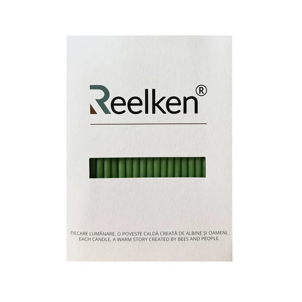 Lumanari decorative din ceara naturala culoare verde Nr. 140 – set 50 bucati - Reelken