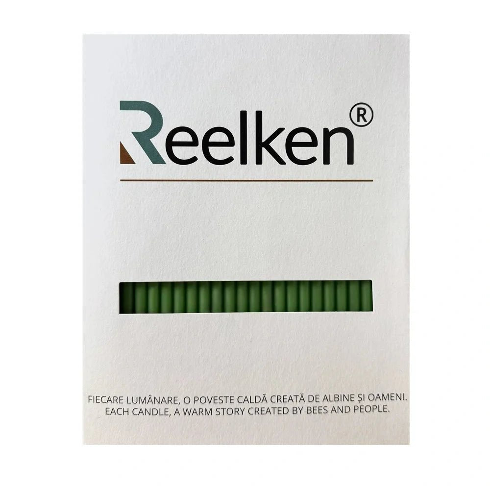 Lumanari decorative din ceara naturala culoare verde Nr. 80 – set 50 bucati - Reelken