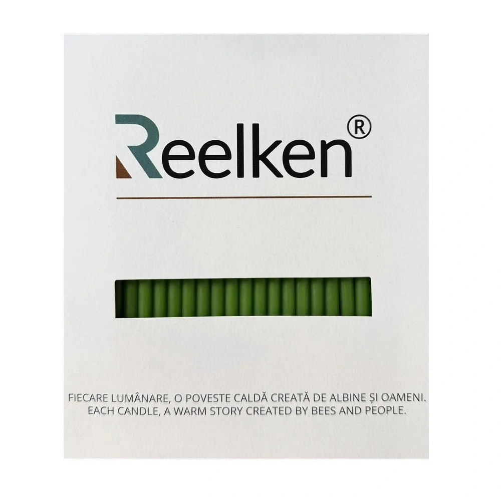 Lumanari decorative din ceara naturala verde Nr. 100 – set 50 bucati - Reelken