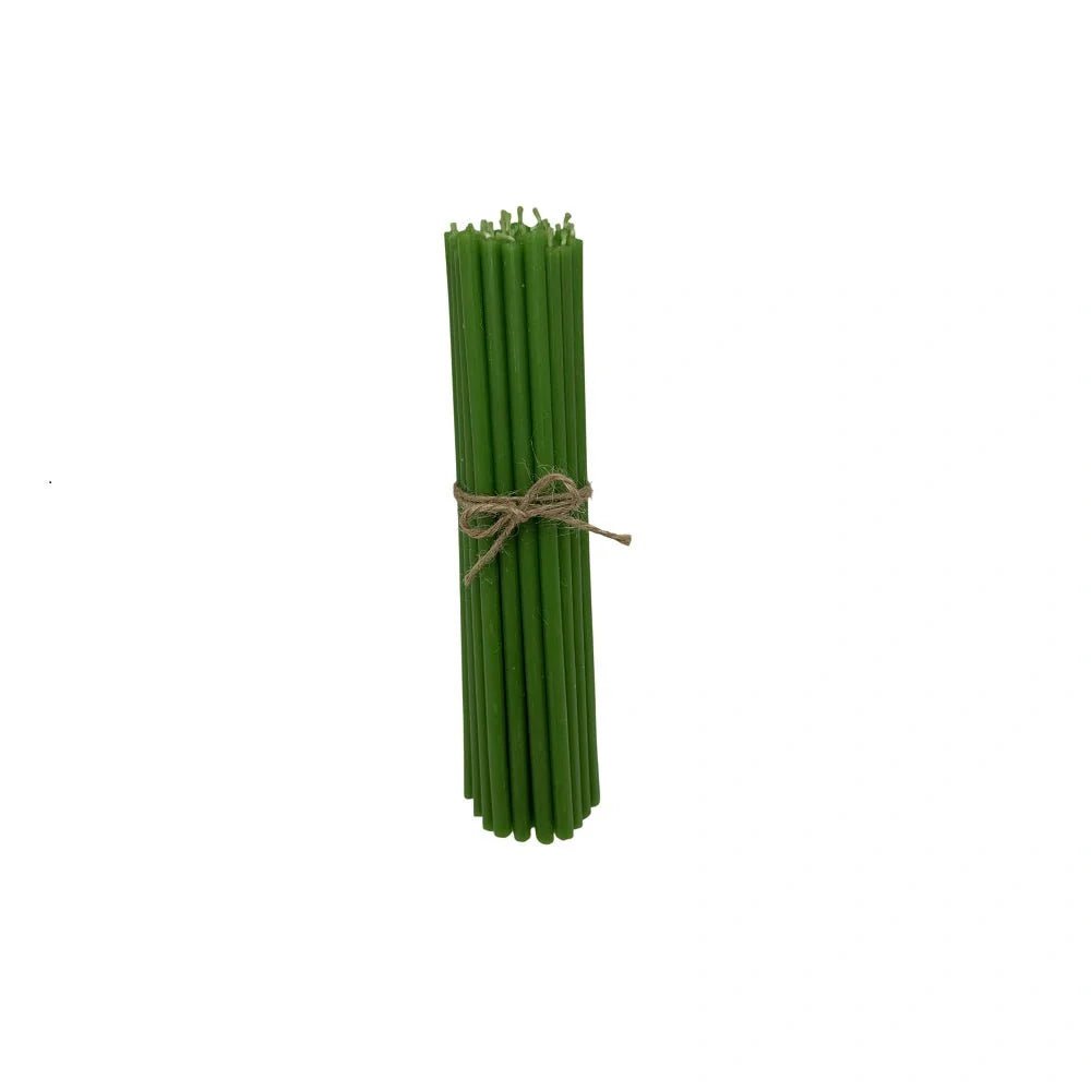 Lumanari decorative din ceara naturala verde Nr. 100 – set 50 bucati - Reelken