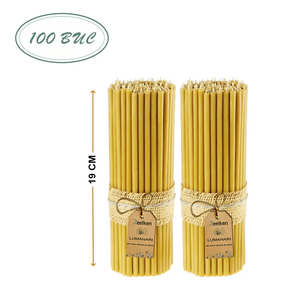 Lumanari din Ceara Naturala - 190x6mm - Reelken