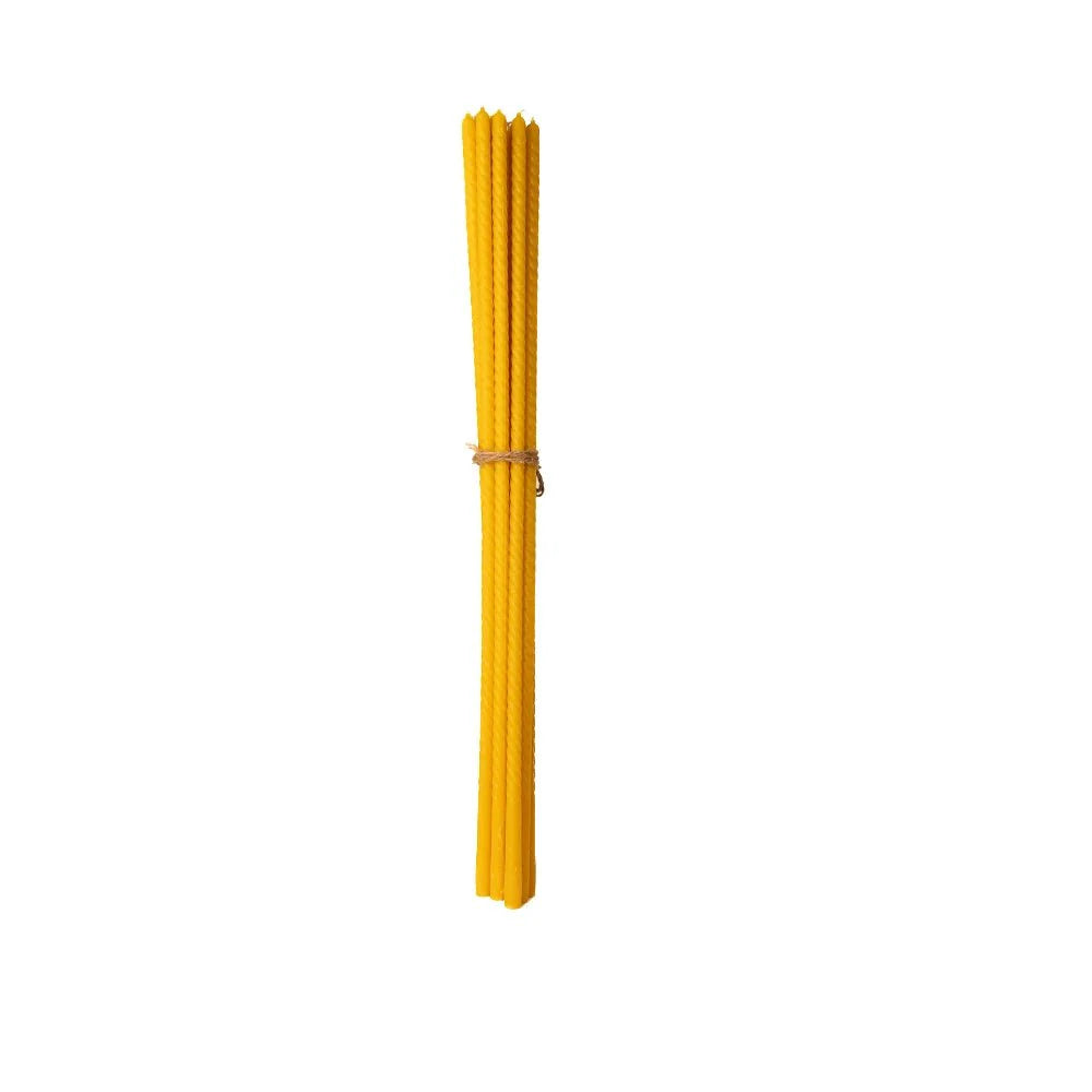 Lumanari mari rasucite din ceara naturala de albine pentru noaptea de inviere 80 cm - set 10 buc - Reelken