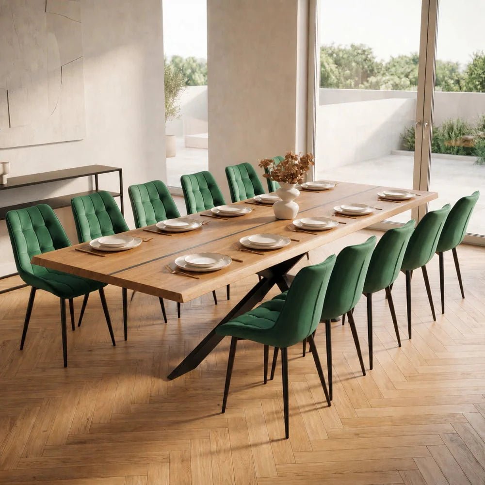 Masa din stejar cu rasina – model rustic pentru 10 persoane – 220x100x4 cm - Reelken