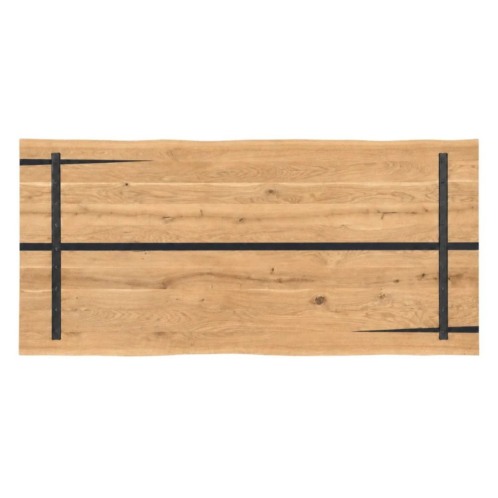 Masa din stejar cu rasina – model rustic pentru 6 persoane - 160x80x4cm - Reelken