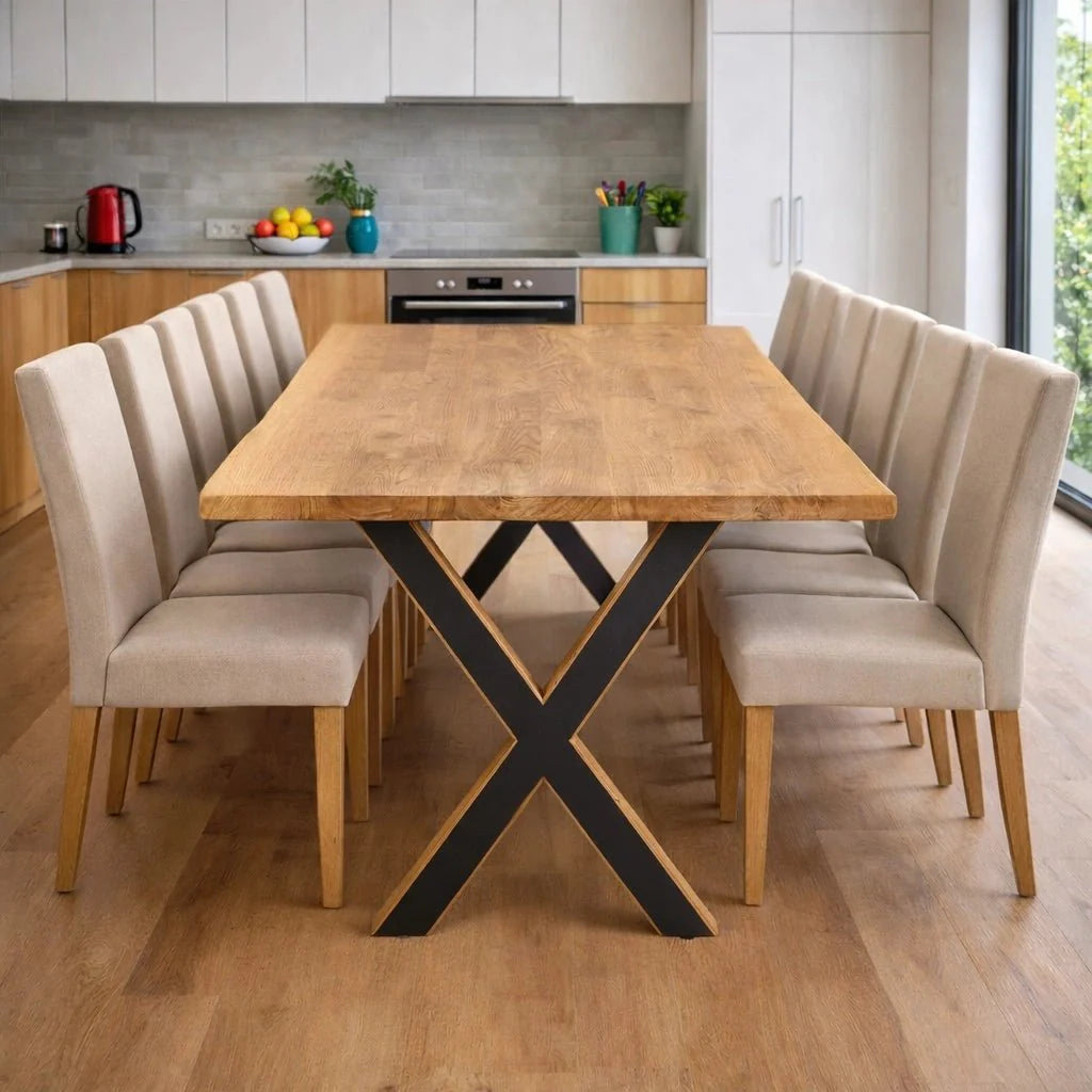 Masa din stejar masiv model rustic - 14 persoane -300x100x4cm - Reelken