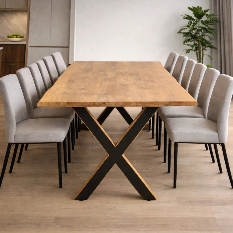 Masa din stejar masiv model rustic - 14 persoane -300x100x4cm - Reelken
