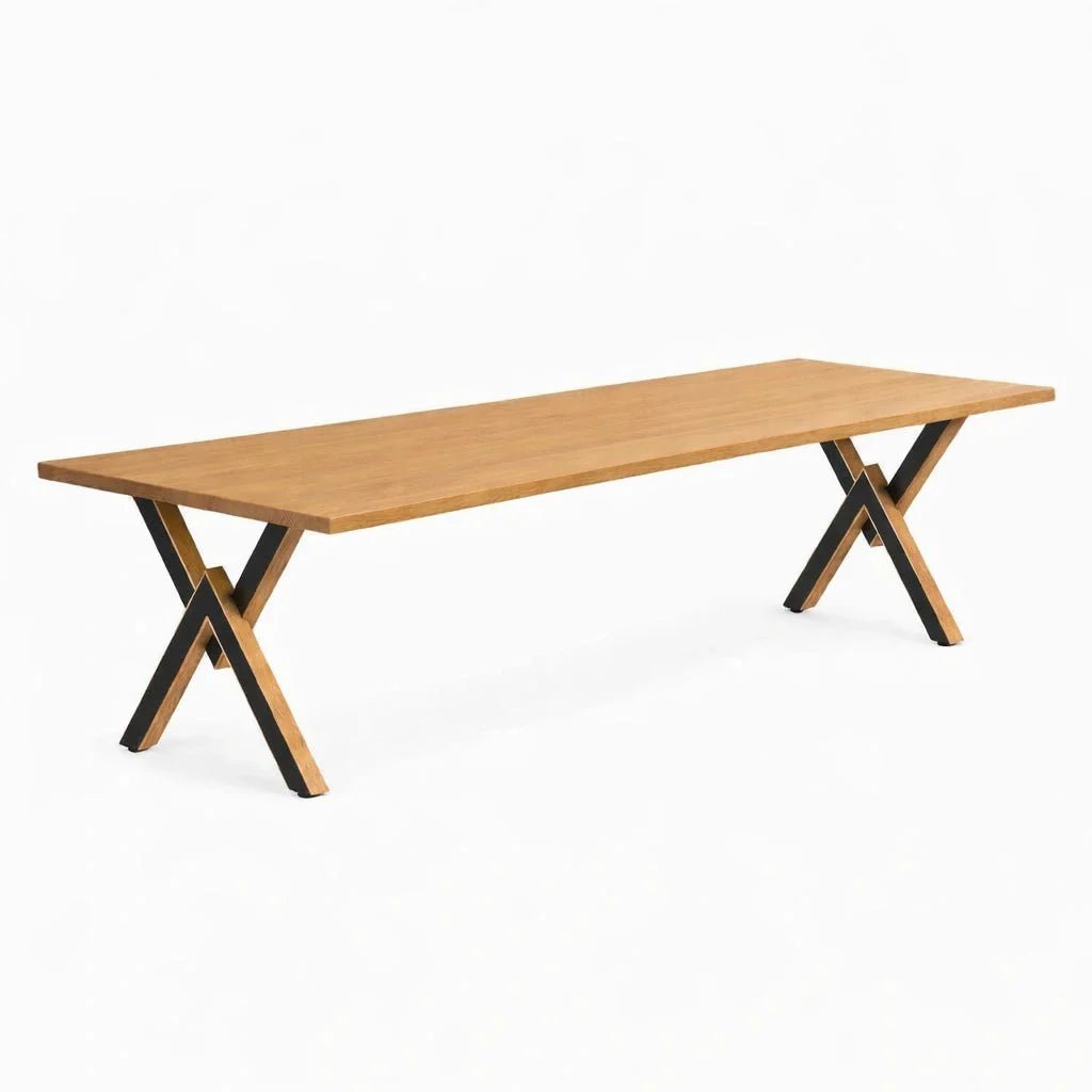 Masa din stejar masiv model rustic - 14 persoane -300x100x4cm - Reelken