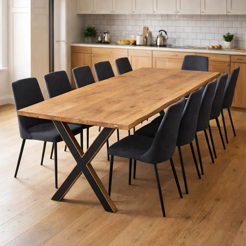 Masa din stejar model rustic - 10 persoane -240x100x4cm - Reelken