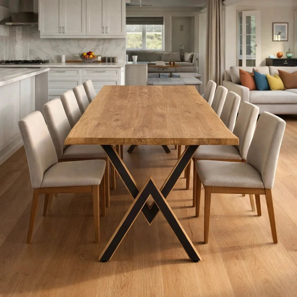 Masa din stejar model rustic - 10 persoane -240x100x4cm - Reelken