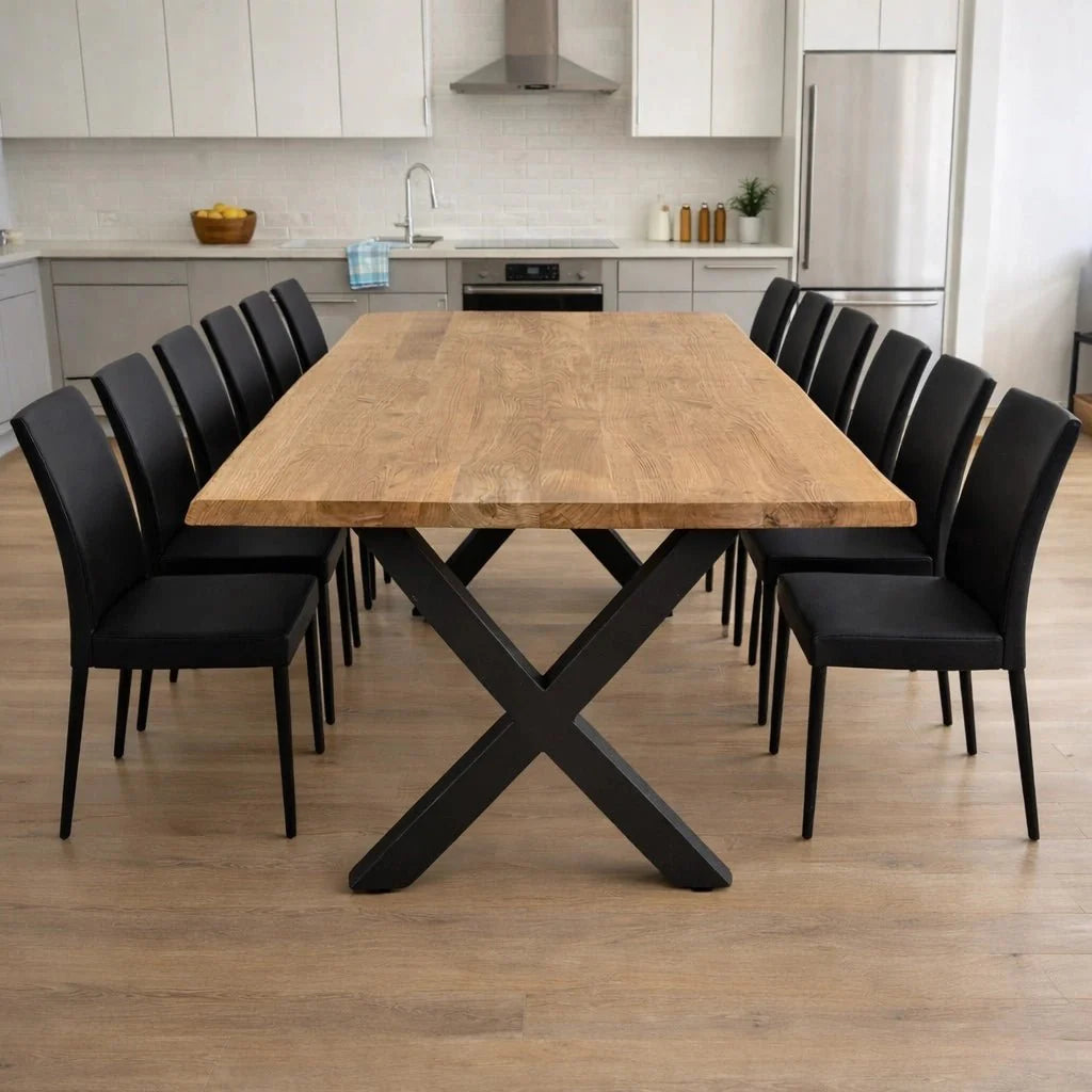 Masa din stejar model rustic - 12 persoane -260x100x4cm - Reelken