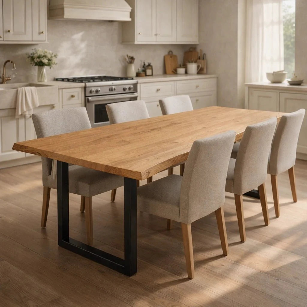Masa din stejar model rustic - 6 persoane -160x80x4 - Reelken