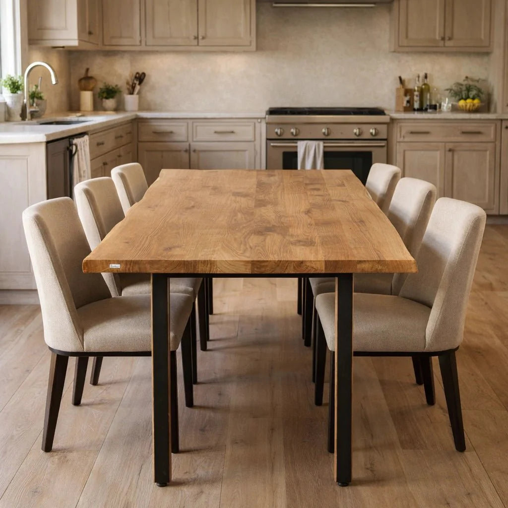 Masa din stejar model rustic - 6 persoane -160x80x4 - Reelken
