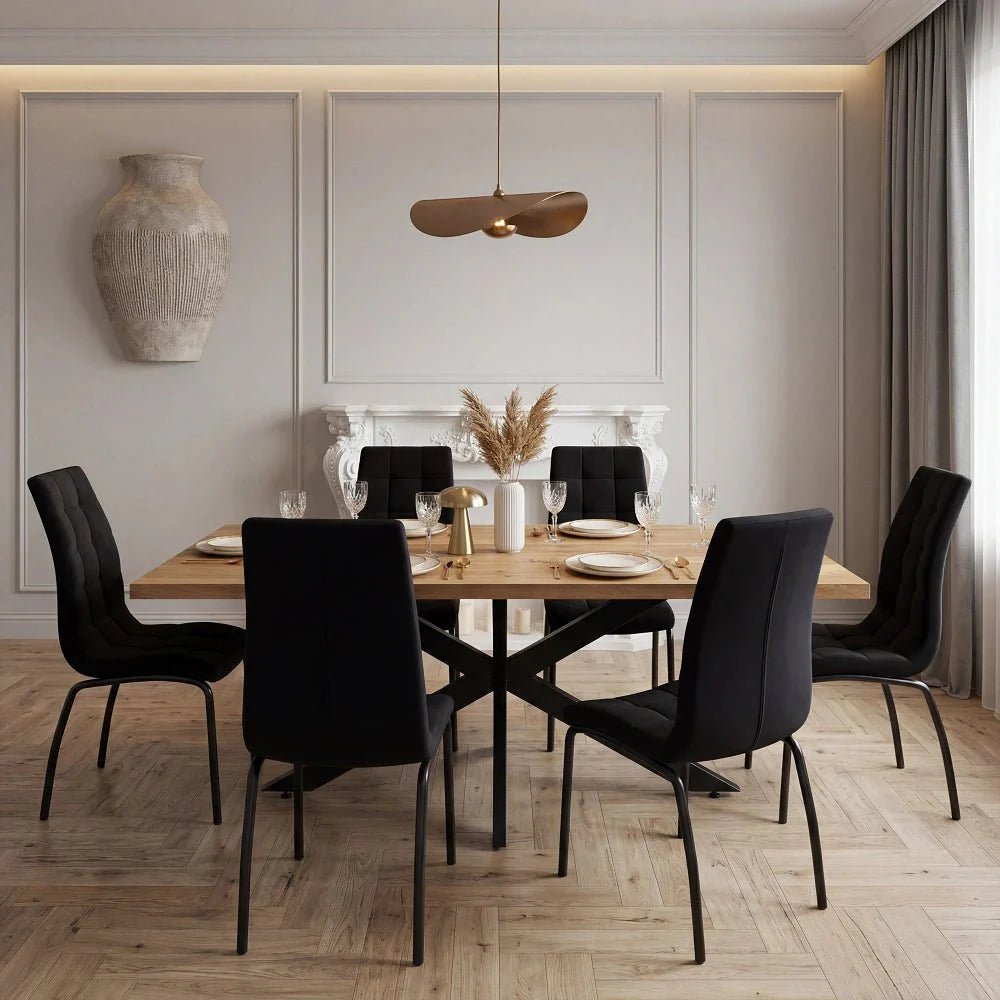 Masa extensibila din lemn masiv de stejar 160 x 80 x 4 cm, extensibila pana la 240 x 80 x 4 cm - Reelken