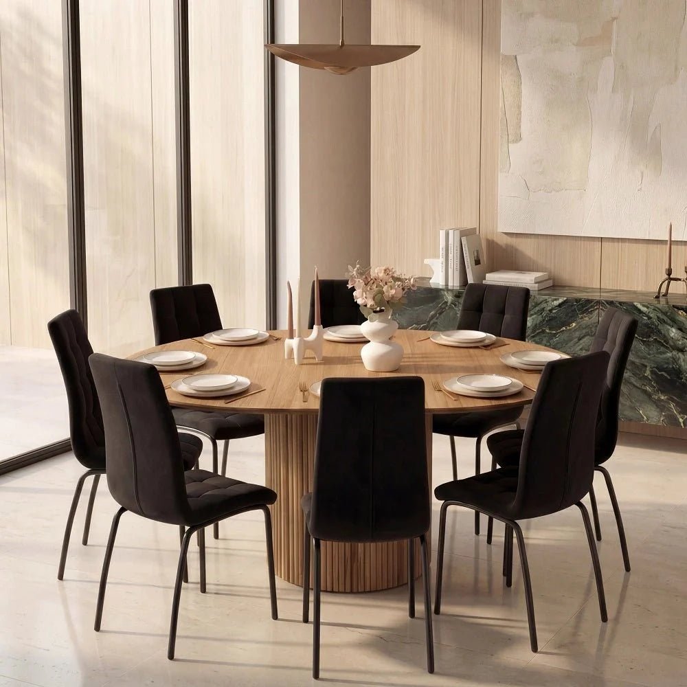 Masa rotunda extensibila din lemn masiv de stejar 130 cm – eleganta naturala si functionalitate - Reelken