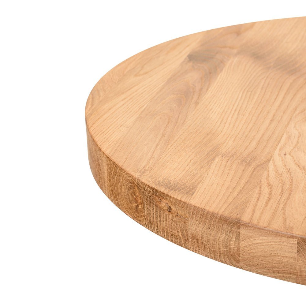 Masuta rotunda de cafea din stejar masiv diametru 50 cm – minimalista, eleganta, gata de montaj - Reelken