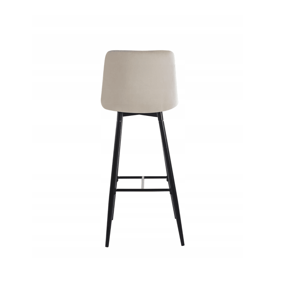 Scaun de bar, tapițerie catifea bej, cadru metalic negru, stil loft, 109 cm - Reelken