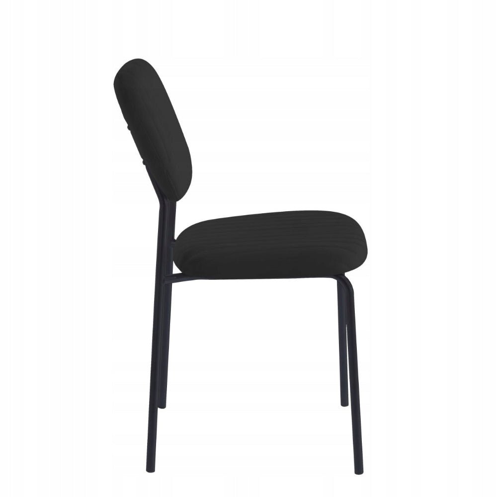 Scaun de dining, tapiterie catifea neagra matlasata, picioare metalice negre, stil modern minimalist loft, 85 cm - Reelken