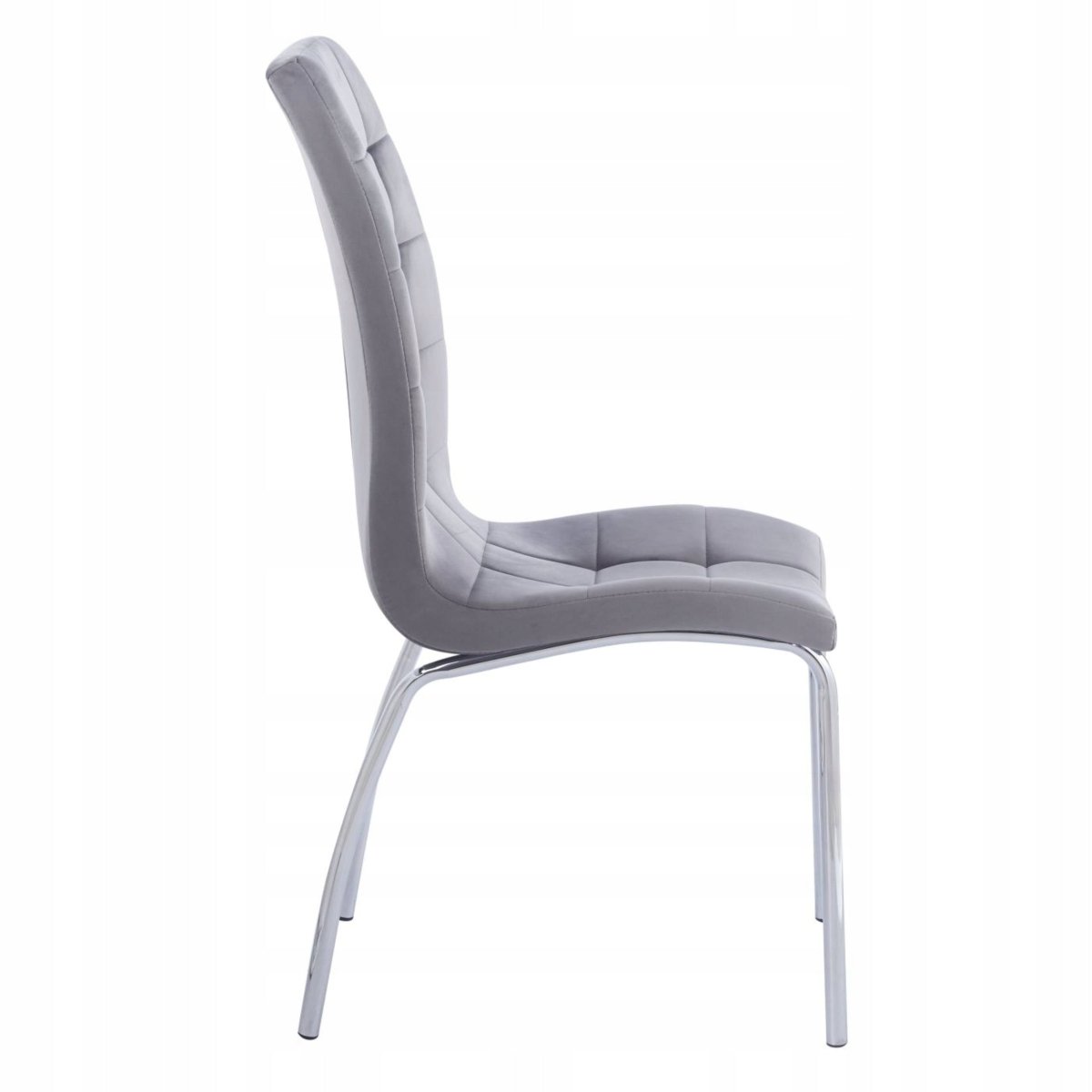 Scaun de dining, velur gri Riviera 91, picioare cromate, 42x41x102 cm, înălțime șezut 48 cm - Reelken