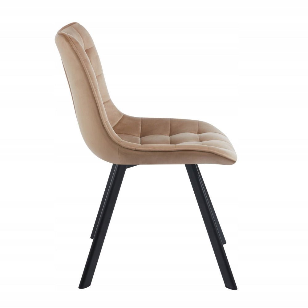 Scaun rotativ, catifea velvet cappuccino (Riviera 24), rotatie 180° cu revenire automata, picioare metalice negre, 86 cm - Reelken