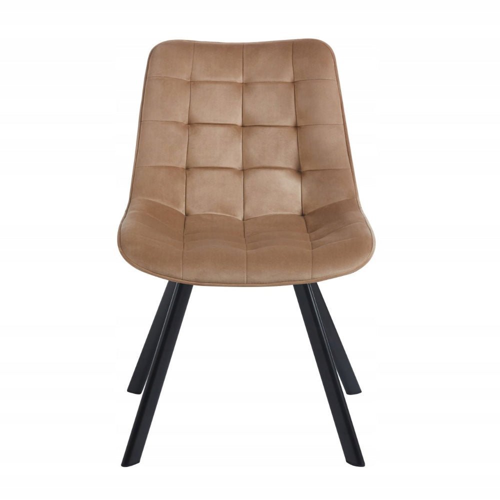 Scaun rotativ, catifea velvet cappuccino (Riviera 24), rotatie 180° cu revenire automata, picioare metalice negre, 86 cm - Reelken