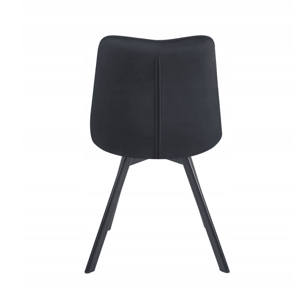 Scaun rotativ, catifea velvet negru (Riviera 100), rotatie 180° cu revenire automata, picioare metalice negre, 86 cm - Reelken