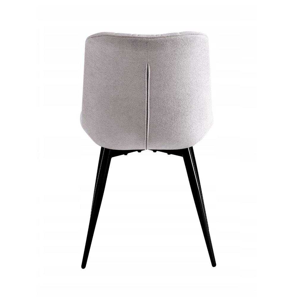 Scaun tapitat bej, tip scoica, loft/modern, tesatura matlasata, picioare metalice negre, 83 cm - Reelken