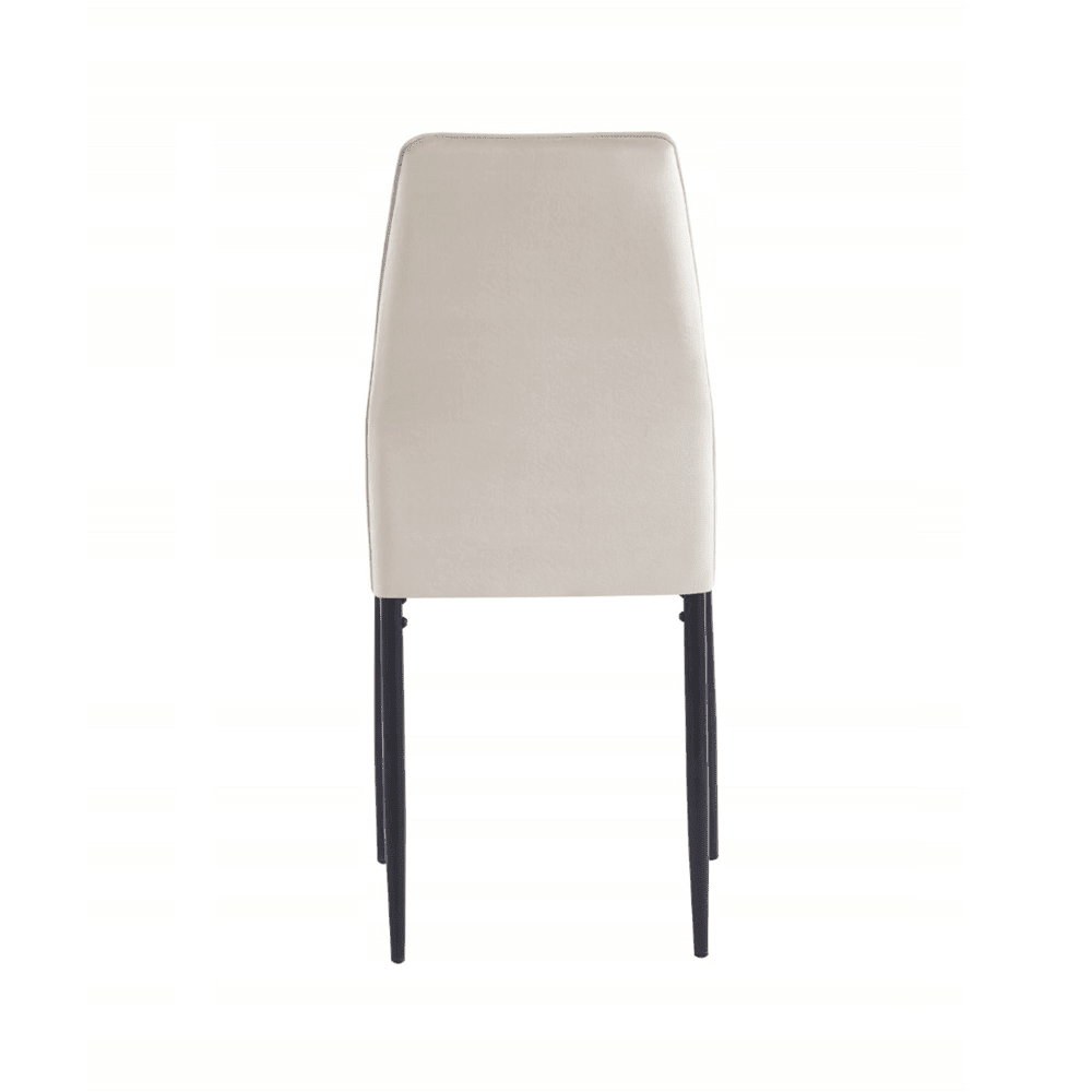 Scaun tapitat din catifea bej, picioare metalice negre, stil Glamour, pentru living/birou, 92 cm - Reelken