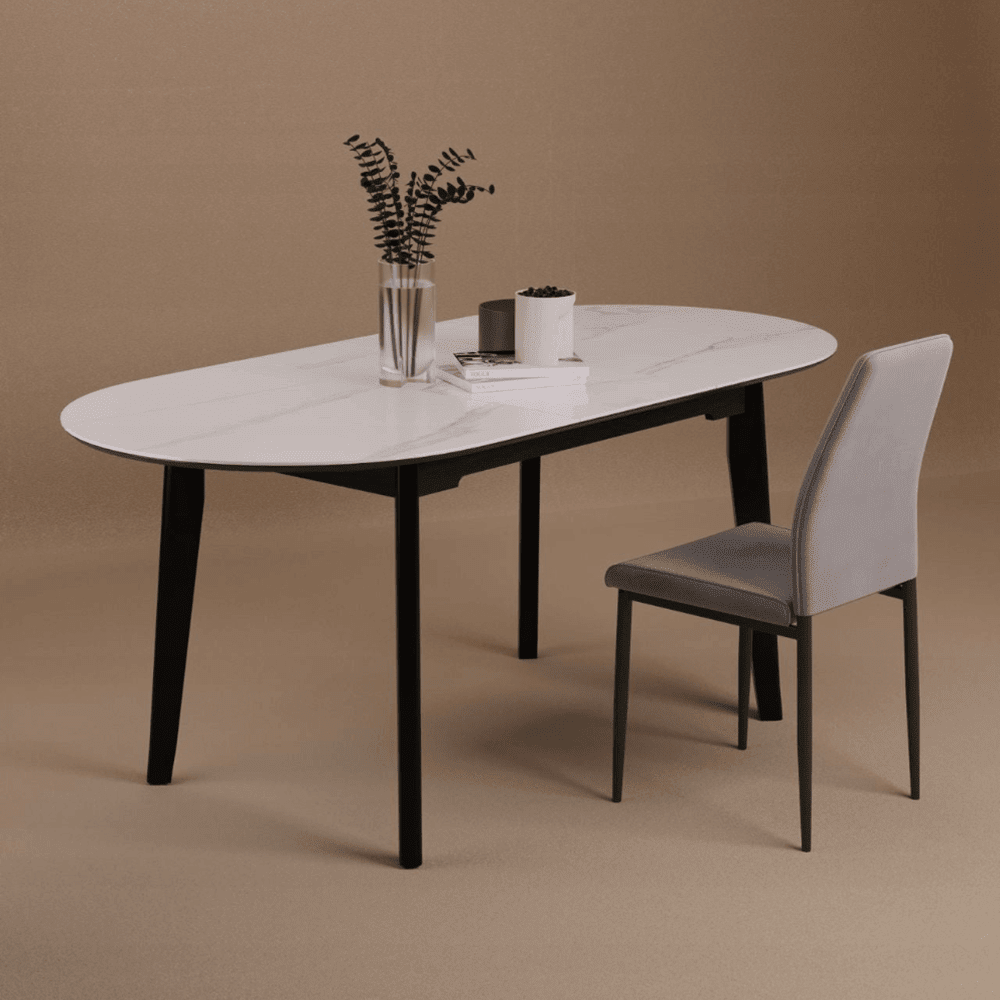 Scaun tapitat din catifea gri, picioare metalice negre, stil Glamour, pentru living/birou, 92 cm - Reelken