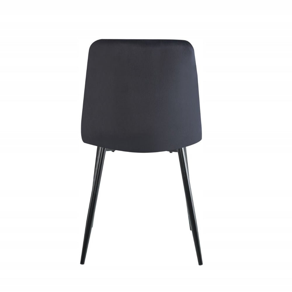 Scaun tapitat din catifea neagra, picioare metalice negre, stil loft, pentru dining/living, 87 cm - Reelken