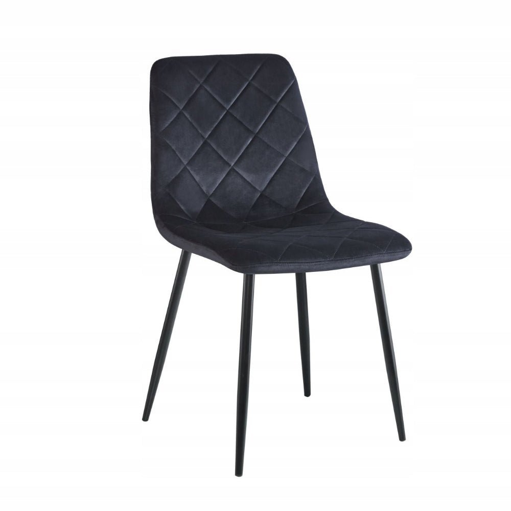 Scaun tapitat din catifea neagra, picioare metalice negre, stil loft, pentru dining/living, 87 cm - Reelken