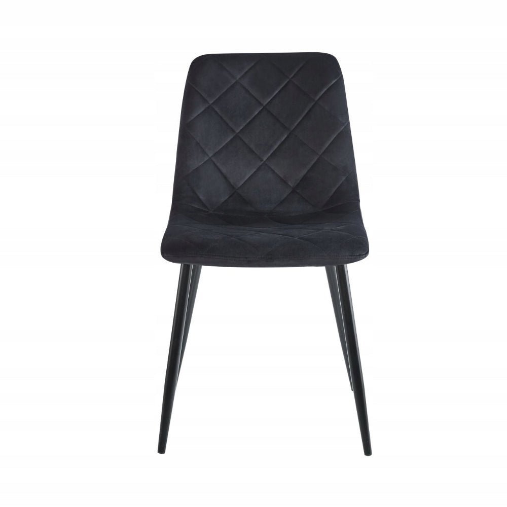 Scaun tapitat din catifea neagra, picioare metalice negre, stil loft, pentru dining/living, 87 cm - Reelken