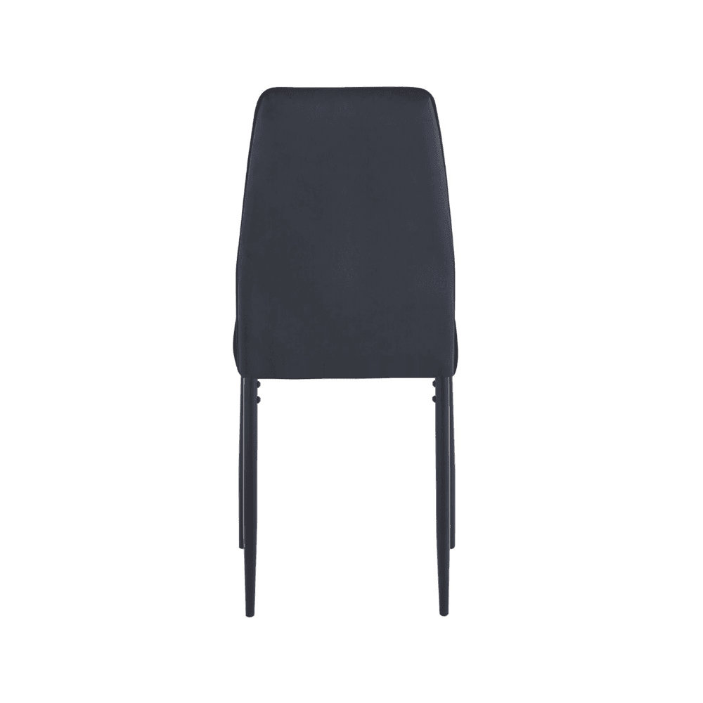 Scaun tapitat din catifea negru, picioare metalice negre, stil Glamour, pentru living/birou, 92 cm - Reelken