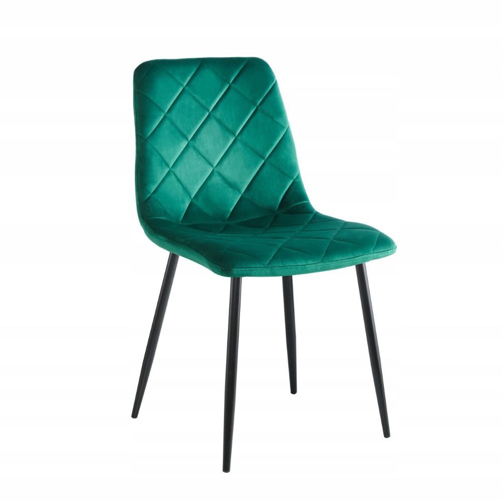 Scaun tapitat din catifea verde, picioare metalice negre, stil loft, pentru dining/living, 87 cm - Reelken