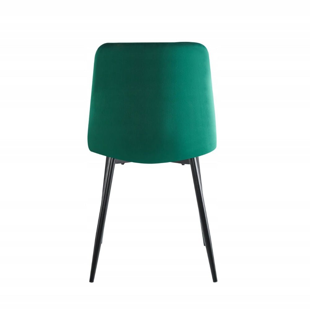 Scaun tapitat din catifea verde, picioare metalice negre, stil loft, pentru dining/living, 87 cm - Reelken