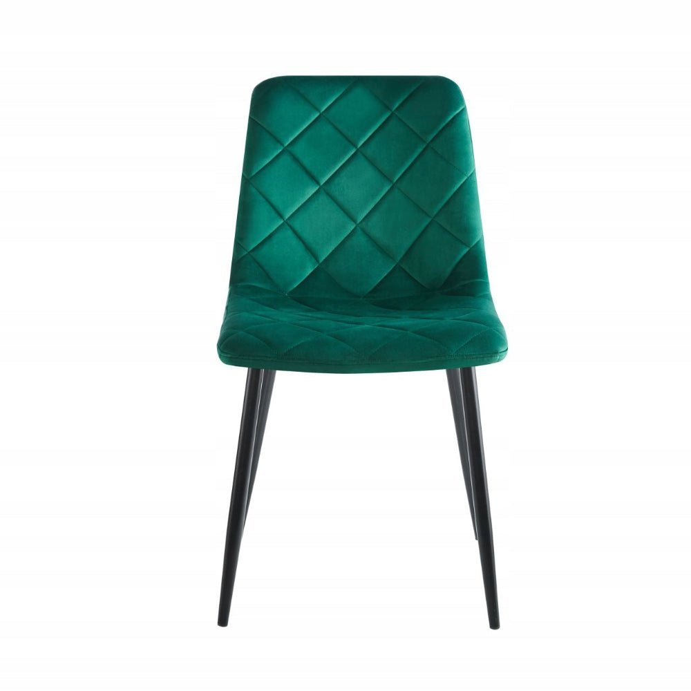 Scaun tapitat din catifea verde, picioare metalice negre, stil loft, pentru dining/living, 87 cm - Reelken