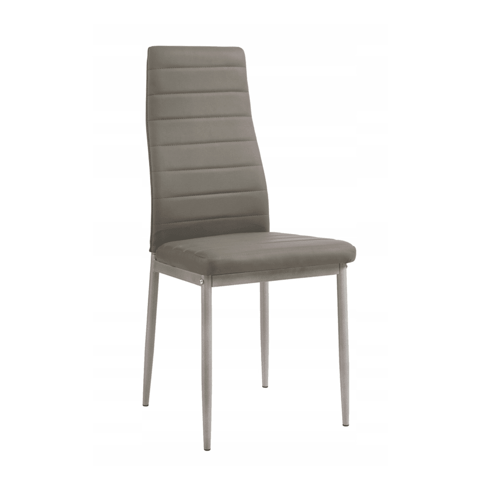 Scaun tapitat, piele ecologica gri, cadru si picioare metalice, pentru bucatarie/dining si HoReCa, 97 cm - Reelken