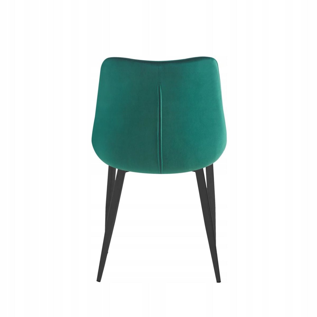 Scaun tapițat, velur verde matlasat, picioare metalice negre mate, stil loft/scandinav, 51x44x89 cm - Reelken