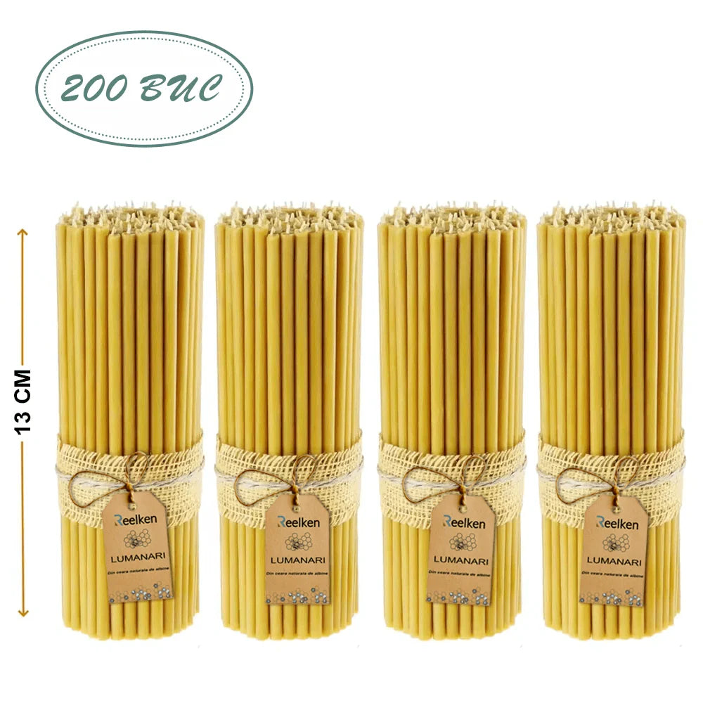 Set Lumanari din Ceara Naturala - 130x5mm - Reelken