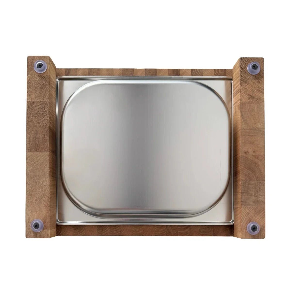 Tocator din lemn de stejar cu tava gastro din inox - Reelken