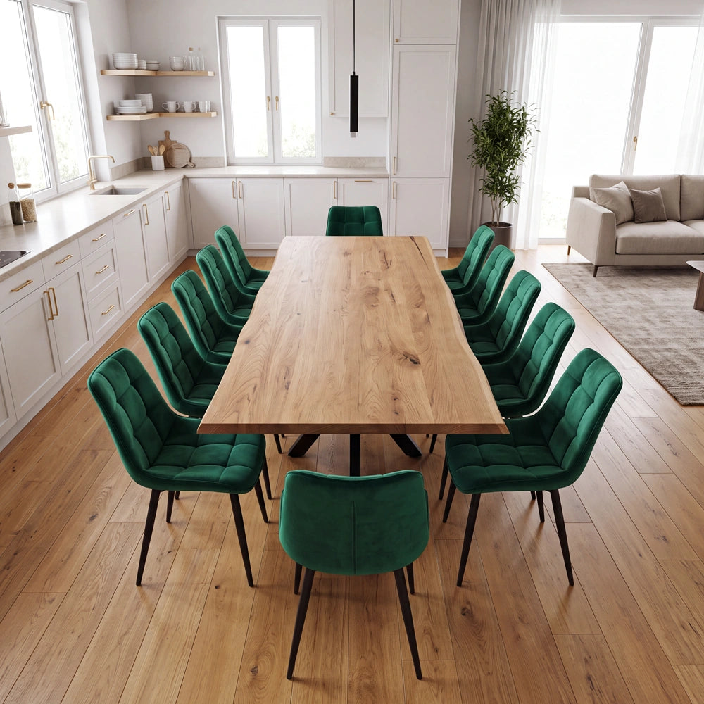 Eichenholztisch im rustikalen Stil – für 10 Personen – 240 x 100 x 4 cm