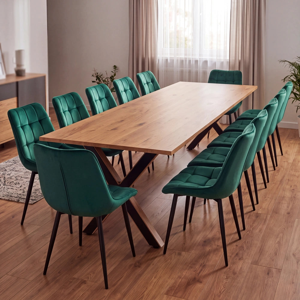 Eichenholztisch im klassischen Stil – für 10 Personen – 220x100x2,6 cm