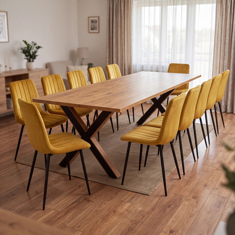 Eichenholztisch im klassischen Stil – für 10 Personen – 220x100x2,6 cm
