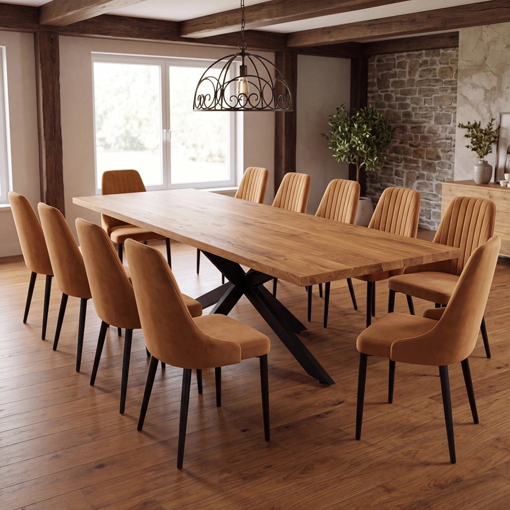 Eichenholztisch klassisch für 12 Personen - 260x100x4cm
