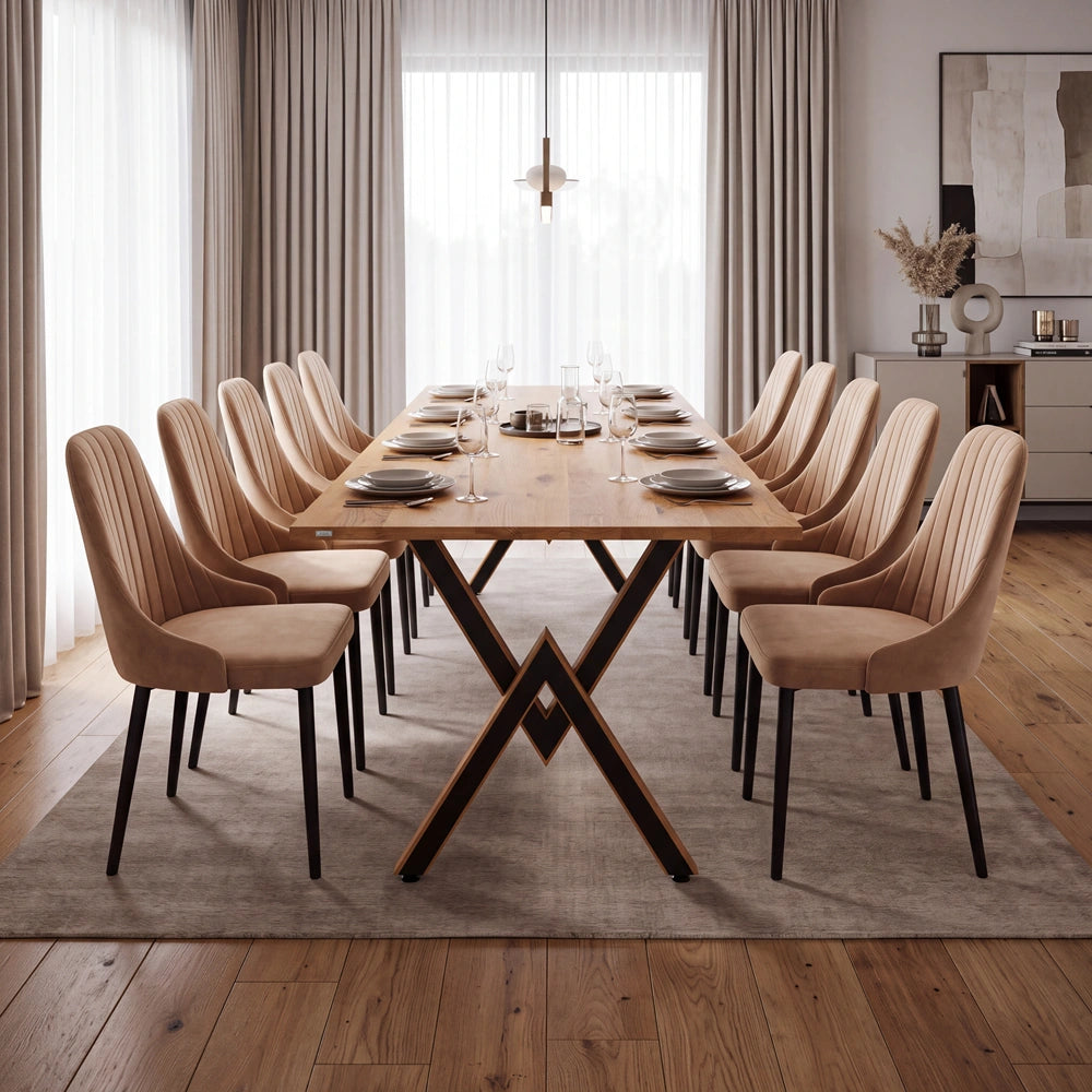 Eichenholztisch im klassischen Stil – für 10 Personen – 220x100x2,6 cm