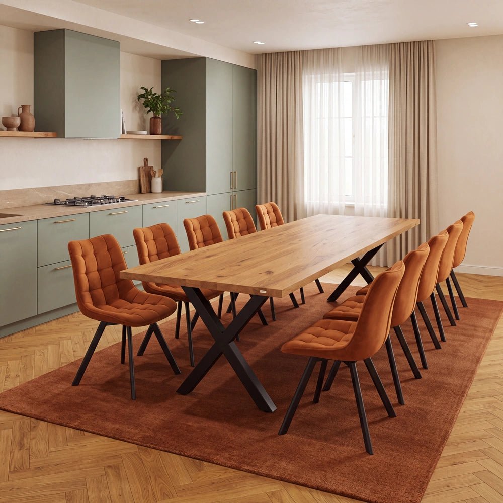 Eichenholztisch im klassischen Stil – für 10 Personen – 240 x 100 x 4 cm