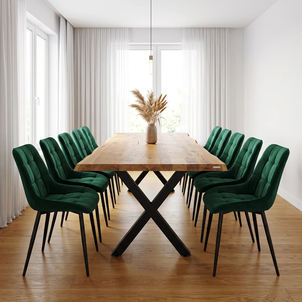 Eichenholztisch im rustikalen Stil – für 10 Personen – 240 x 100 x 4 cm